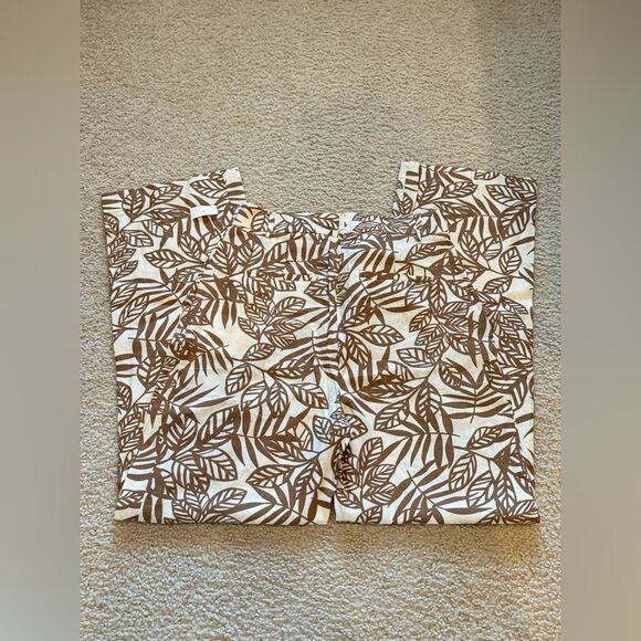 NWOT House of Harlow 1960 Linen Brown/Cream Halter Top & Wide Leg Pants Set Sz 4 - Picture 3 of 16